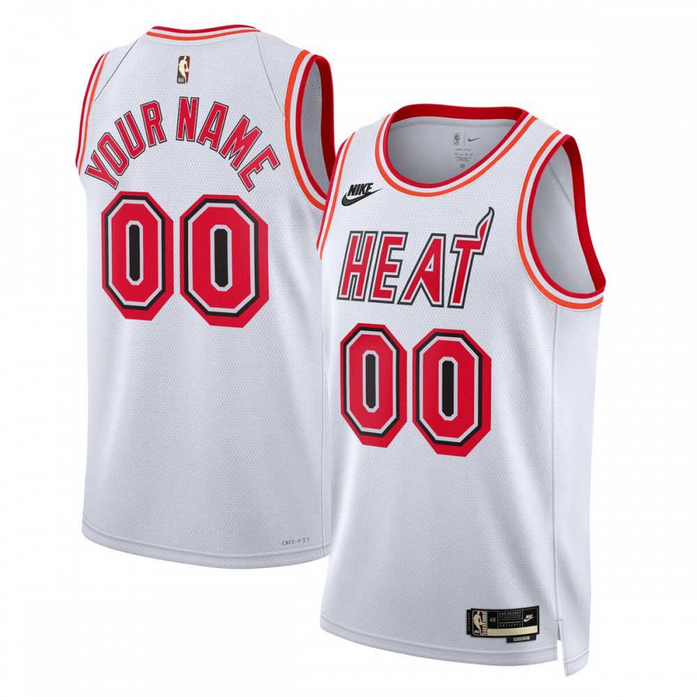 Miami Heat Unisex 2022/23 Custom Swingman Jersey - Classic Edition - White-Pro Kit Vault | Brand New 26/27 Sports Jerseys